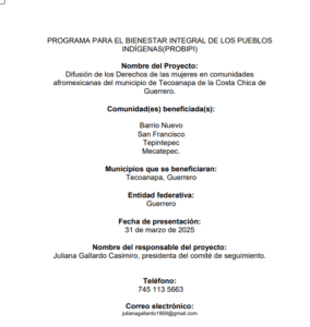PROGRAM FOR THE INTEGRAL WELL-BEING OF INDIGENOUS PEOPLES (PROBIPI)